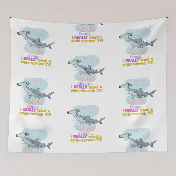 Item preview, Hammerhead Shark Pun - Honey I Need a Wide-Screen TV - Funny Ocean Humor designed and sold by HumTumMe.