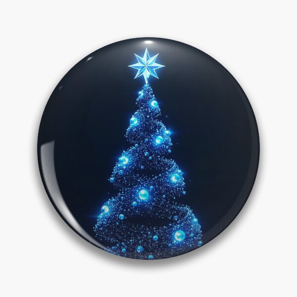 Item preview, Futuristic Blue Digital Christmas Tree with Glowing Particles and Luminous Star designed and sold by PixelVibe782.