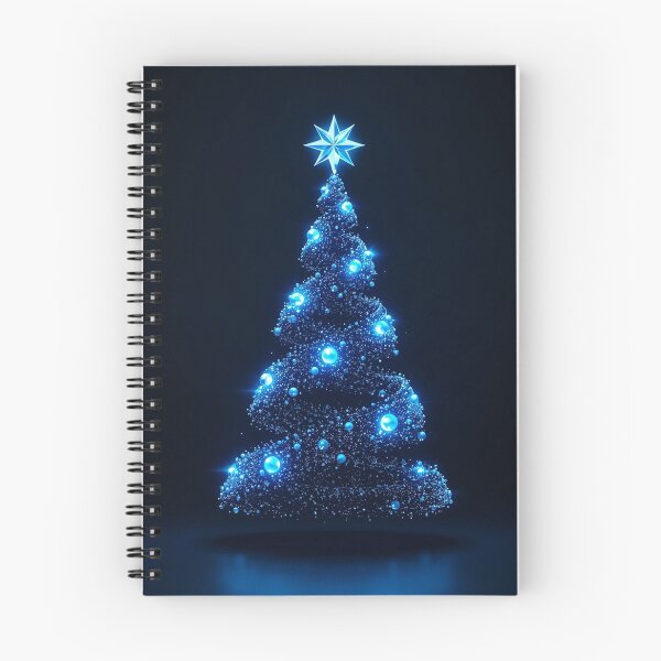 Item preview, Futuristic Blue Digital Christmas Tree with Glowing Particles and Luminous Star designed and sold by PixelVibe782.