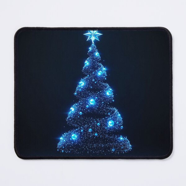 Item preview, Futuristic Blue Digital Christmas Tree with Glowing Particles and Luminous Star designed and sold by PixelVibe782.