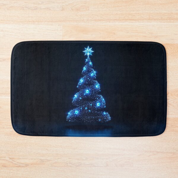 Item preview, Futuristic Blue Digital Christmas Tree with Glowing Particles and Luminous Star designed and sold by PixelVibe782.