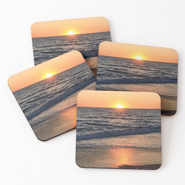 Item preview, Golden sunset – waves, wet sand & rocks designed and sold by TheArtofHeart.