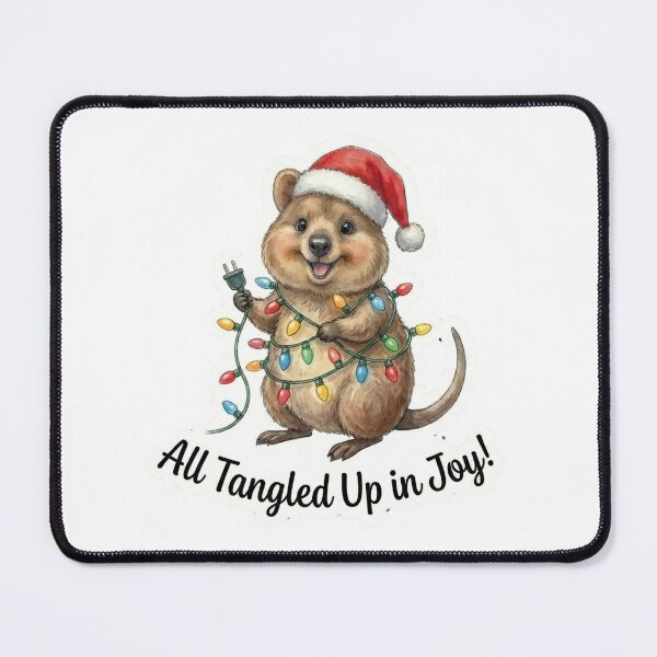 Item preview, Quokka Tangled in Christmas Lights – Festive Holiday Animal Art designed and sold by MiszungART.
