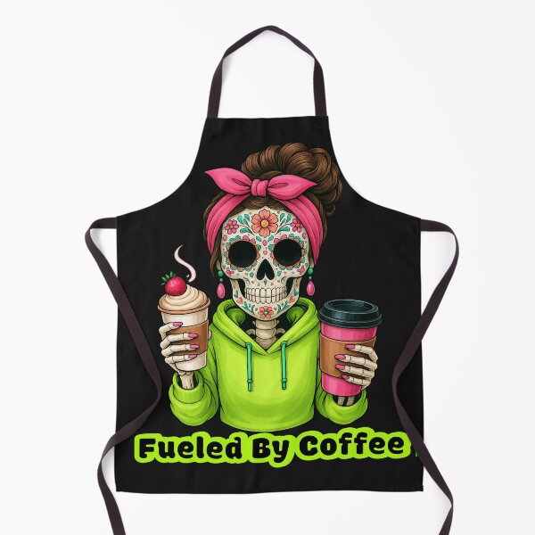 Item preview, Fueled By Coffee Lady Skull designed and sold by JoysByTanja.