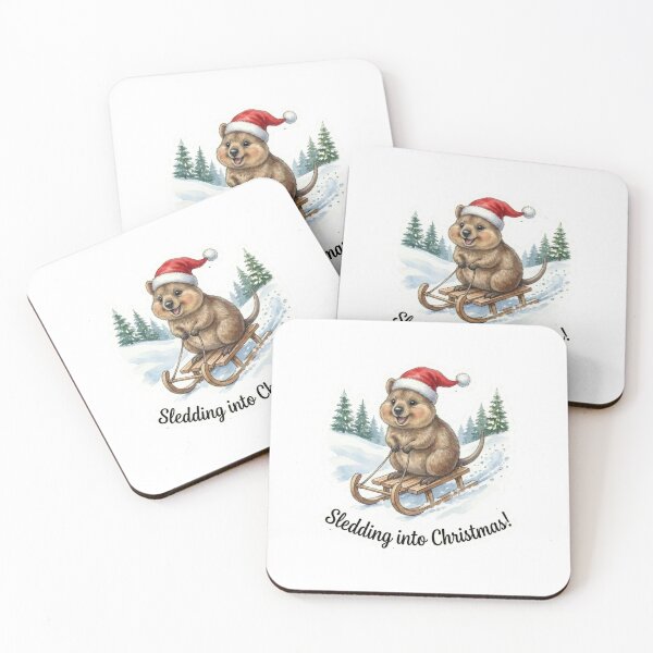 Item preview, Sledding Quokka – Fun Winter Adventure Christmas Illustration designed and sold by MiszungART.