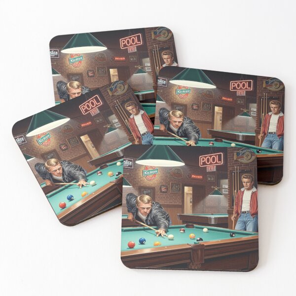 Item preview, Steve McQueen & James Dean Pool Hall Legends - Classic Hollywood Billiards Art designed and sold by Art's Diner.