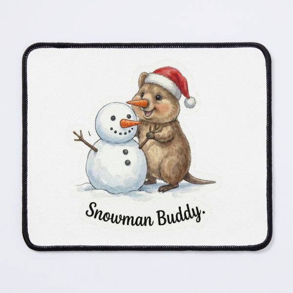 Item preview, Quokka Building a Snowman – Cute Winter Friend Christmas Art designed and sold by MiszungART.