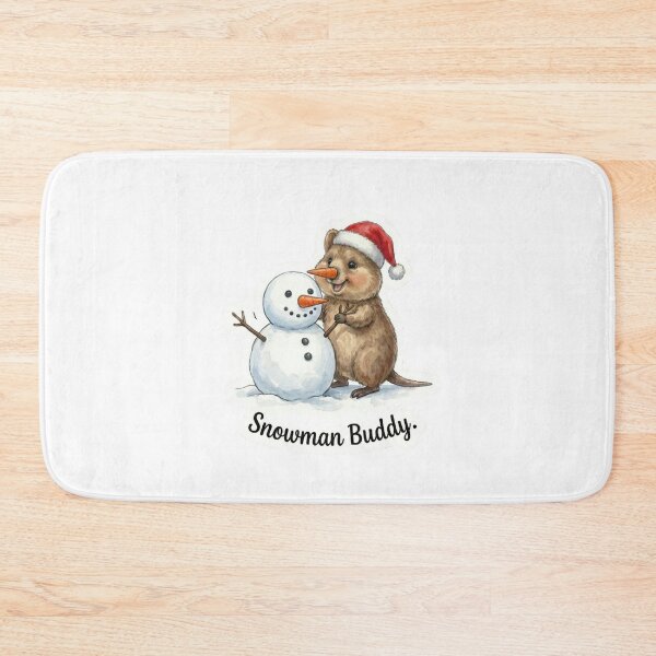 Item preview, Quokka Building a Snowman – Cute Winter Friend Christmas Art designed and sold by MiszungART.