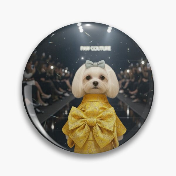 Item preview, Runway Puppy Queen – Luxury Dog Fashion Art, Golden Bow Pet Illustration, Trendy Animal Design designed and sold by Sim shin.