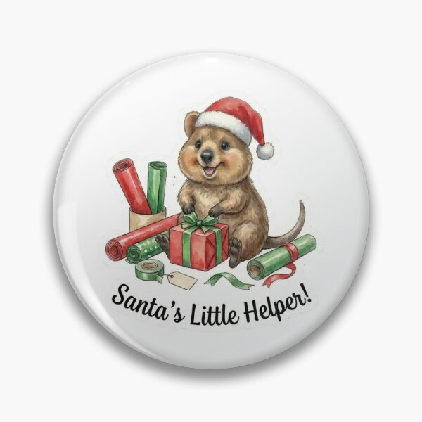 Item preview, Santa’s Little Helper Quokka – Gift Wrapping Christmas Art designed and sold by MiszungART.