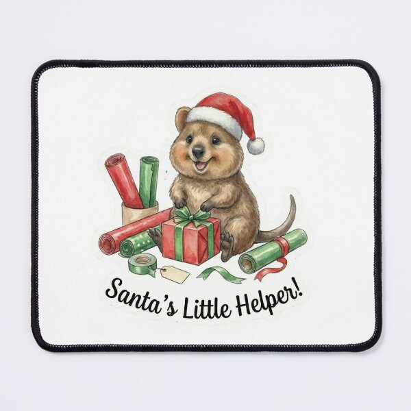 Item preview, Santa’s Little Helper Quokka – Gift Wrapping Christmas Art designed and sold by MiszungART.