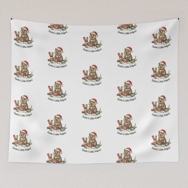 Item preview, Santa’s Little Helper Quokka – Gift Wrapping Christmas Art designed and sold by MiszungART.