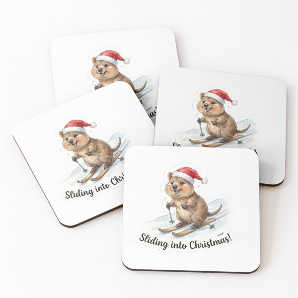 Item preview, Skiing Quokka – Sliding into Christmas Holiday Illustration designed and sold by MiszungART.