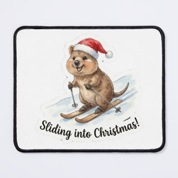 Item preview, Skiing Quokka – Sliding into Christmas Holiday Illustration designed and sold by MiszungART.