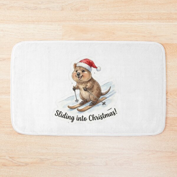 Item preview, Skiing Quokka – Sliding into Christmas Holiday Illustration designed and sold by MiszungART.