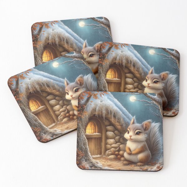 Item preview, Moonlit Winter Squirrel Cottage designed and sold by MyMagicalPlace.