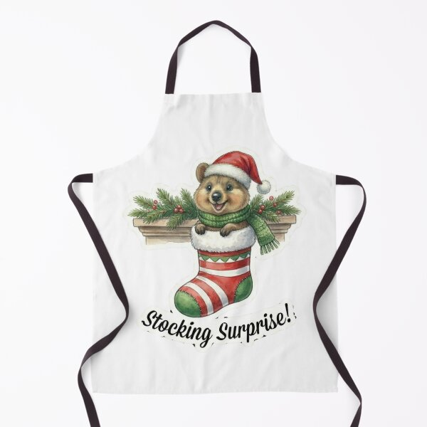 Item preview, Stocking Surprise Quokka – Cute Christmas Fireplace Illustration designed and sold by MiszungART.