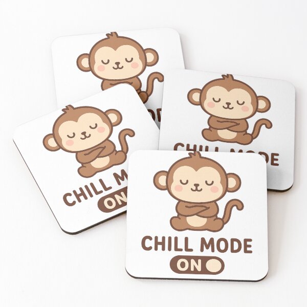 Item preview, Cute Kawaii Monkey – “Chill Mode On” designed and sold by The-Dreamy-Zoo.