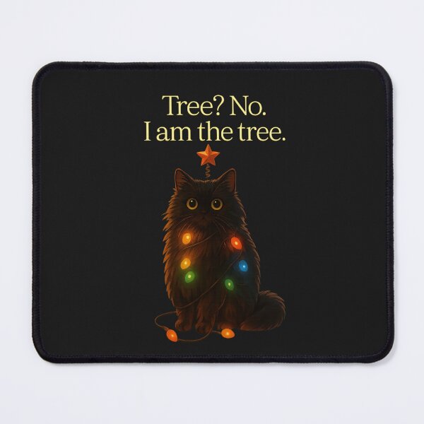 Item preview, Tree? No. I Am the Tree – Cute Black Cat Christmas Lights Funny Holiday Design designed and sold by MagicMeow1.