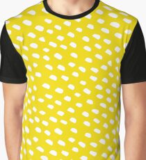 Brush Dot Pattern Yellow Graphic T-Shirt