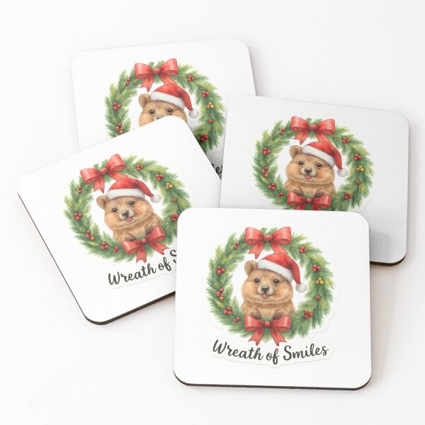 Item preview, Quokka in Christmas Wreath – Festive Holiday Animal Art designed and sold by MiszungART.