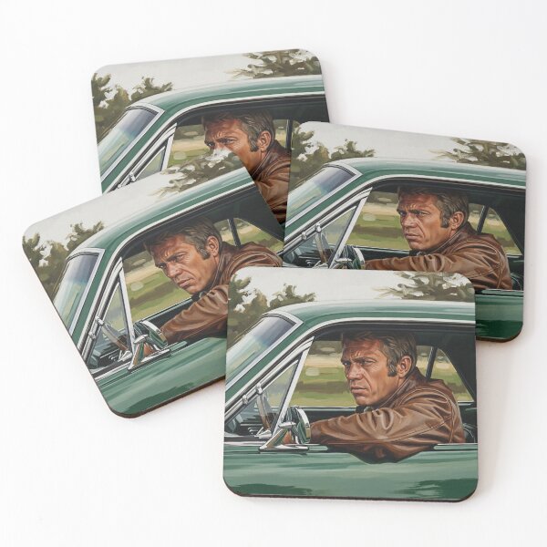 Item preview, Steve McQueen: Intense Drive in the Iconic Mustang - Classic Hollywood Car Art designed and sold by Art's Diner.