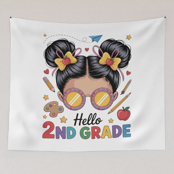 Item preview, Hello 2Nd Grade Messy Bun Coquette Bow Back To School designed and sold by MaryoKing.