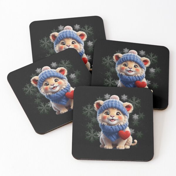 Item preview, Kawaii Winter Lion, Gift in a Snowy Land, Winter Magic with a Cute Lion designed and sold by CrisMor-Art.