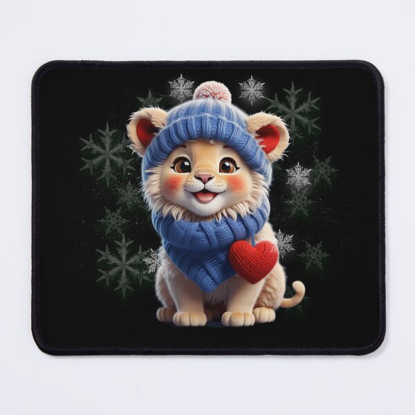 Item preview, Kawaii Winter Lion, Gift in a Snowy Land, Winter Magic with a Cute Lion designed and sold by CrisMor-Art.