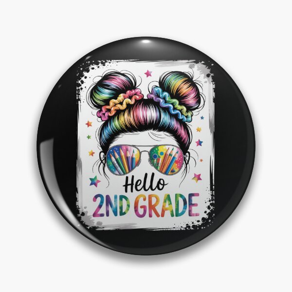 Item preview, Hello 2Nd Grade Messy Hair Bun Girl Back To School designed and sold by MaryoKing.