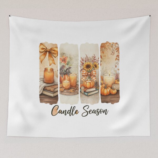 Item preview, Cozy Fall Candle Season Aesthetic | Pumpkin & Book Autumn Vibes designed and sold by Furr-n-Purr.