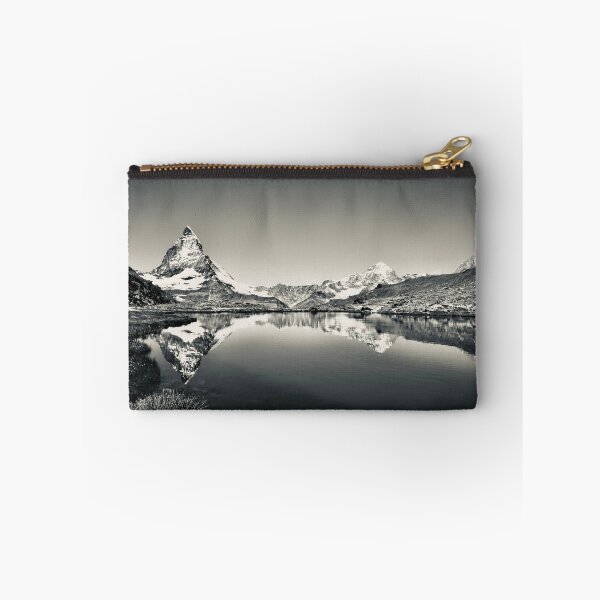 Item preview, Matterhorn reflection – tranquility over Zermatt in black and white / Swiss Artwork Photography designed and sold by Raphael Wolf.