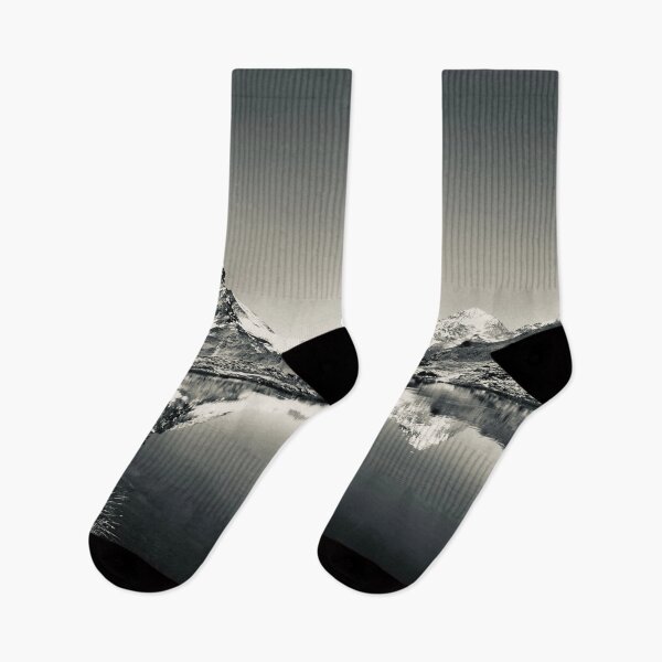 Item preview, Matterhorn reflection – tranquility over Zermatt in black and white / Swiss Artwork Photography designed and sold by Raphael Wolf.