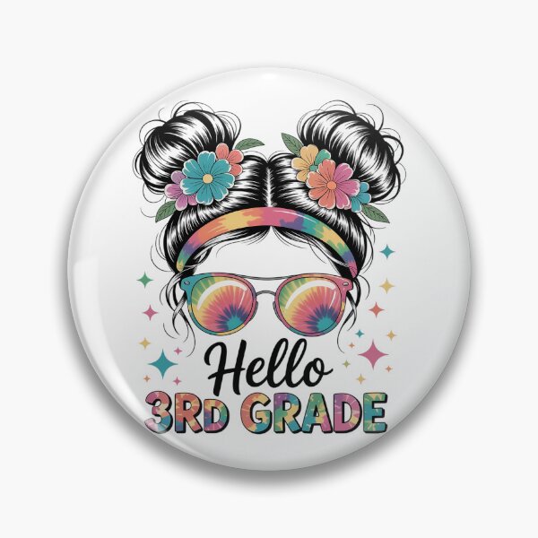 Item preview, Hello 3Rd Grade Messy Hair Bun Back To School designed and sold by MaryoKing.
