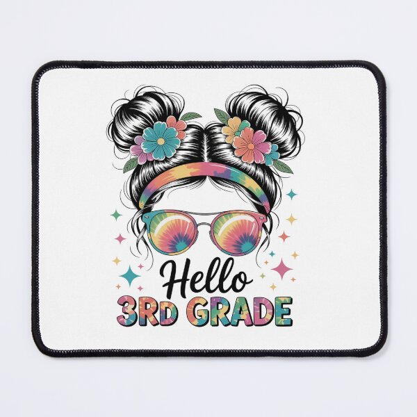Item preview, Hello 3Rd Grade Messy Hair Bun Back To School designed and sold by MaryoKing.