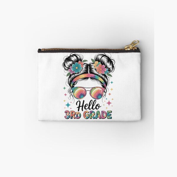 Item preview, Hello 3Rd Grade Messy Hair Bun Back To School designed and sold by MaryoKing.