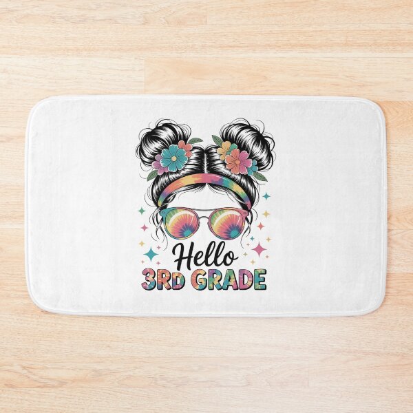 Item preview, Hello 3Rd Grade Messy Hair Bun Back To School designed and sold by MaryoKing.