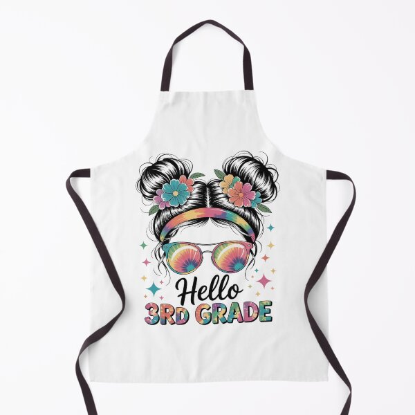 Item preview, Hello 3Rd Grade Messy Hair Bun Back To School designed and sold by MaryoKing.
