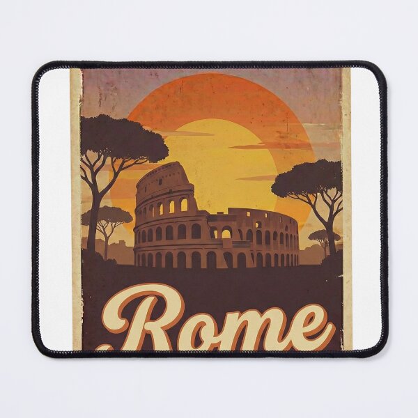 Item preview, Vintage Rome Sunset Colosseum & Pines Retro Travel Poster designed and sold by EverBranz-stor.
