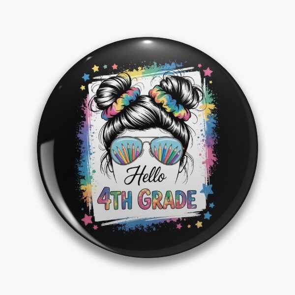 Item preview, Hello 4Th Grade Messy Hair Bun Back To School  designed and sold by MaryoKing.