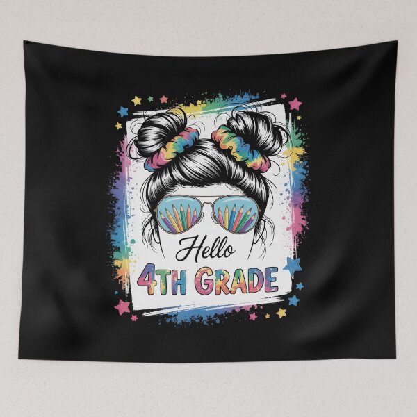 Item preview, Hello 4Th Grade Messy Hair Bun Back To School  designed and sold by MaryoKing.