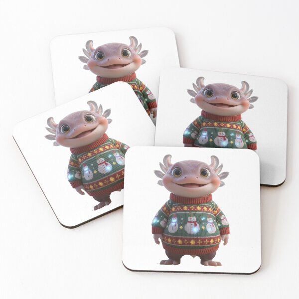 Item preview, Cute Axolotl in Ugly Christmas Sweater – Kawaii Holiday Amphibian Design designed and sold by MadeByACJ.