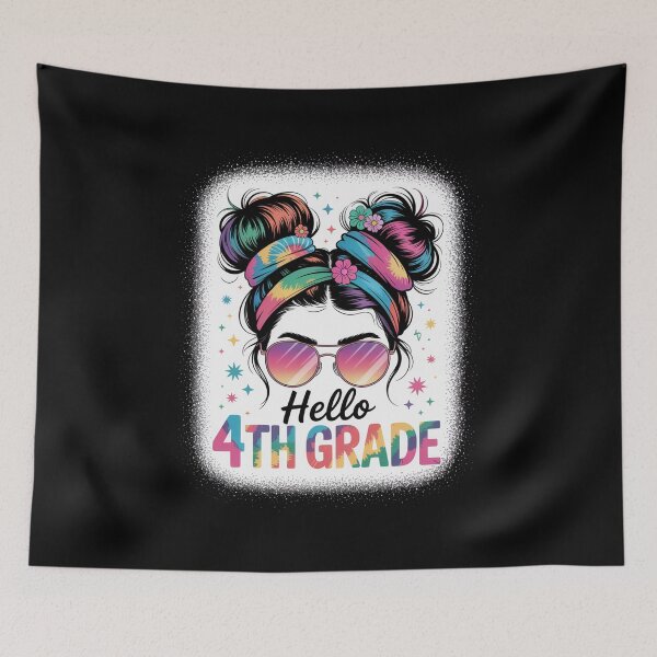 Item preview, Hello 4Th Grade Messy Hair Bun Back To School designed and sold by MaryoKing.