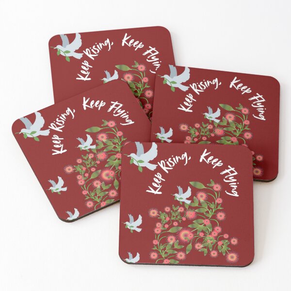 Item preview, Keep Rising Keep Flying Bird Art – Inspirational Dove Floral Design designed and sold by HopeAndHustle.