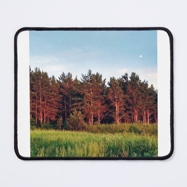 Item preview, Green Field Red Trees Blue Sky Photographic Print designed and sold by Mother-Nature65.