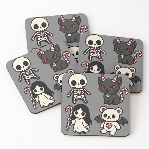 Item preview, Gothic Candy Cane Kawaii Cartoon Character Pattern designed and sold by SpokeBender.