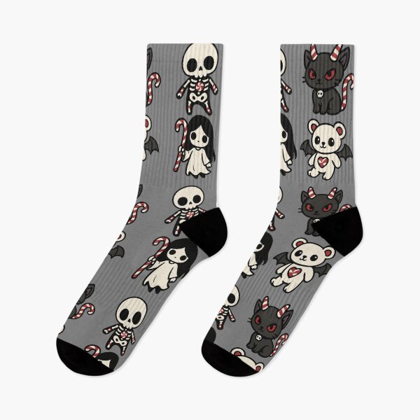 Item preview, Gothic Candy Cane Kawaii Cartoon Character Pattern designed and sold by SpokeBender.