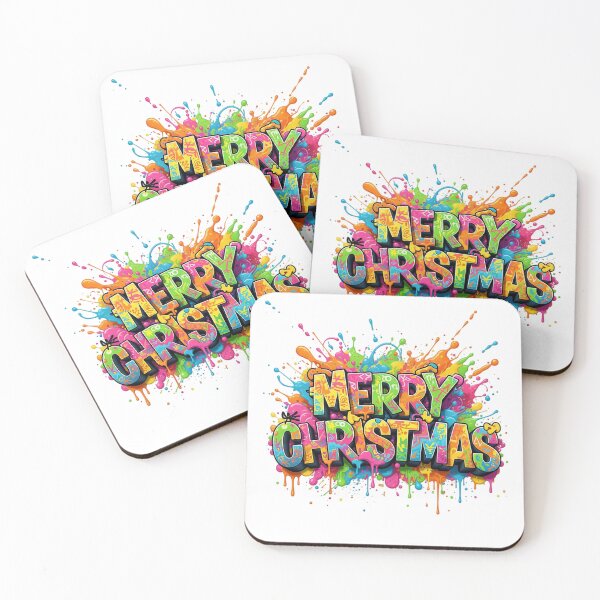 Item preview, Graffiti Style: Merry Christmas Paint Splatter designed and sold by newvisionart191.
