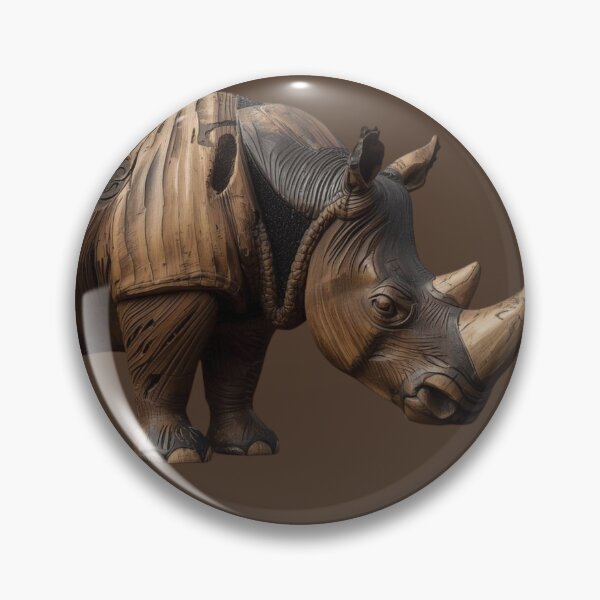 Item preview, Wooden Rhino Sculpture – Strength Control Perception designed and sold by SavannaStrikes.