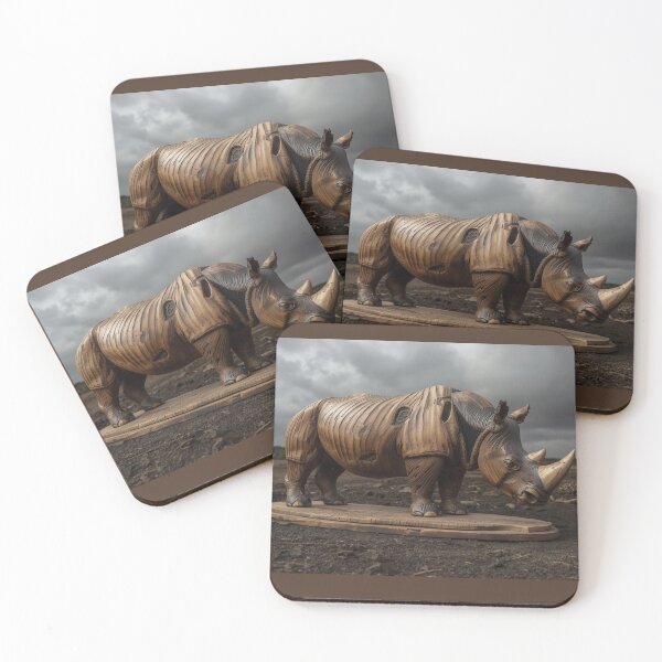 Item preview, Wooden Rhino Sculpture – Strength Control Perception designed and sold by SavannaStrikes.